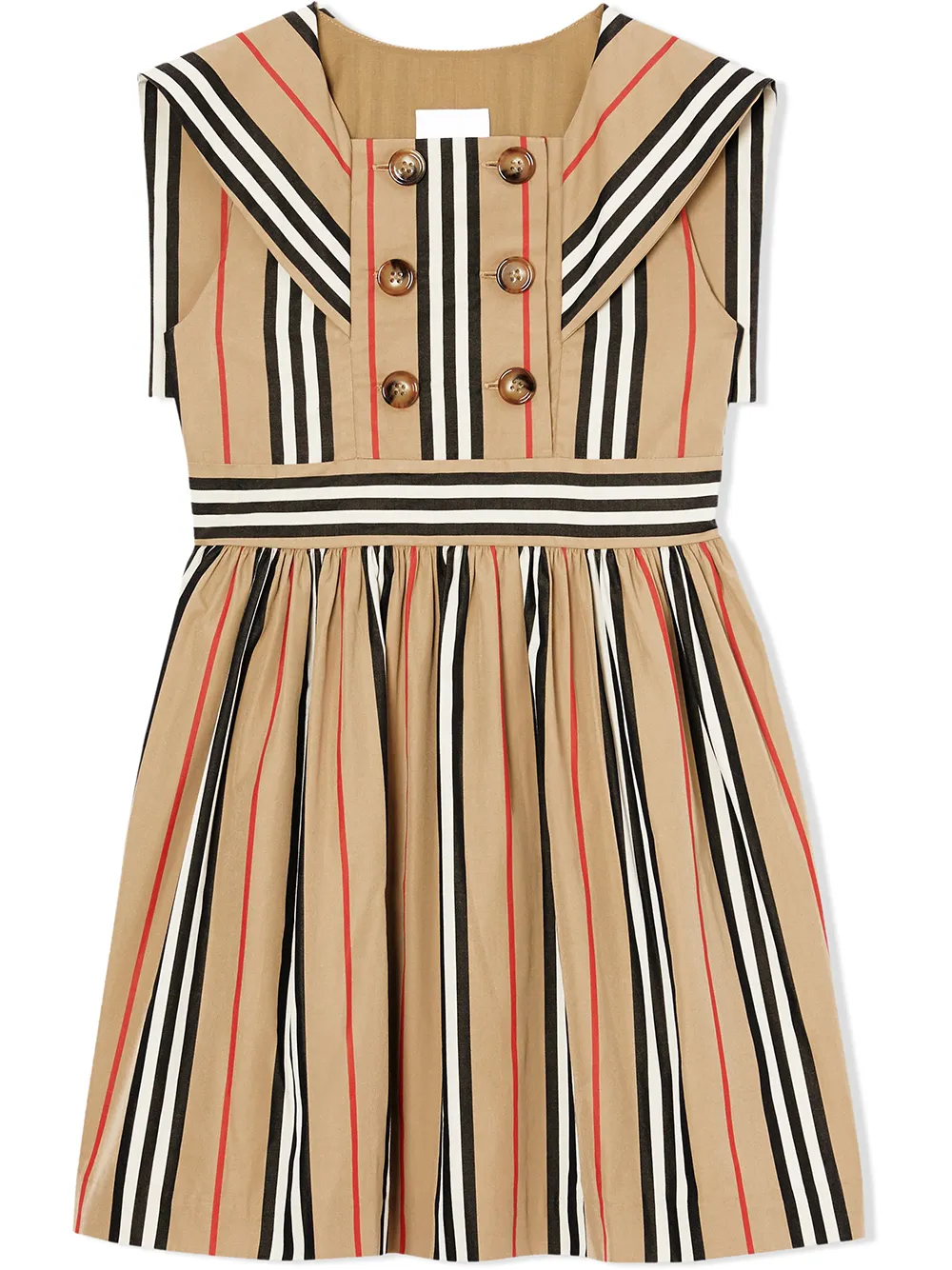 BURBERRY TEEN ICON STRIPE COTTON POPLIN SAILOR DRESS