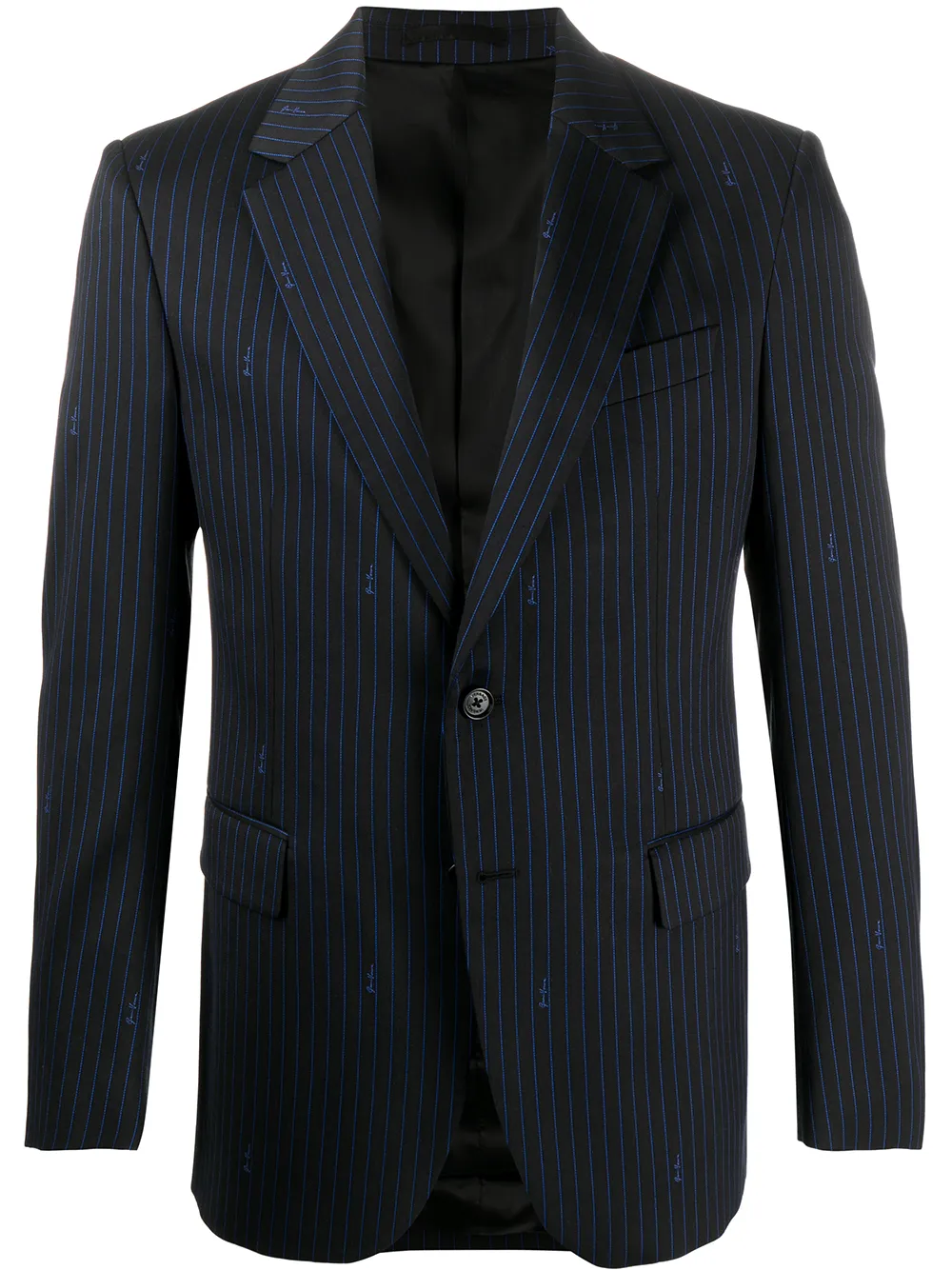 pinstripe logo blazer