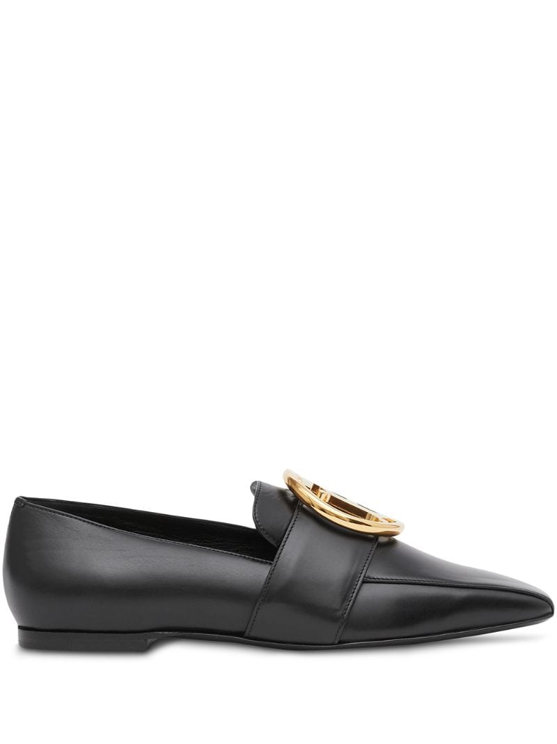 BURBERRY MONOGRAM MOTIF LEATHER LOAFERS