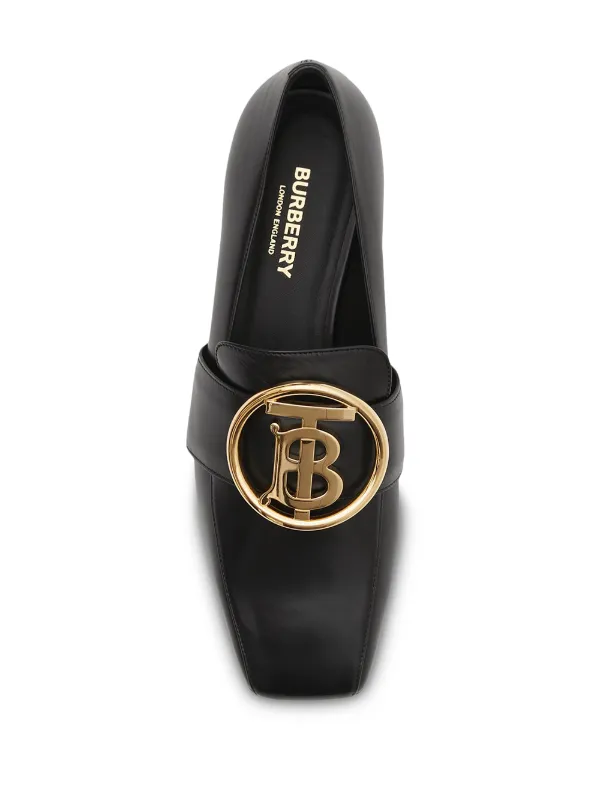 burberry monogram motif leather loafers