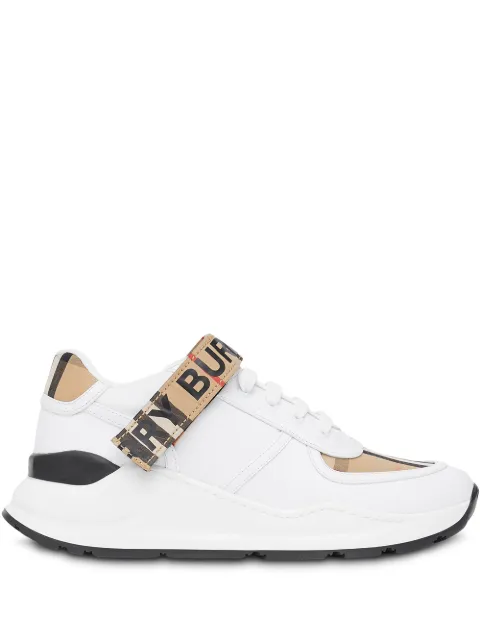 burberry vintage check and leather sneakers