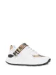 Image 2 of Burberry logo print vintage check and leather sneakers