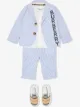 الصورة 2 من Burberry Kids بليزر كوريشة مخططة بشعار الماركة