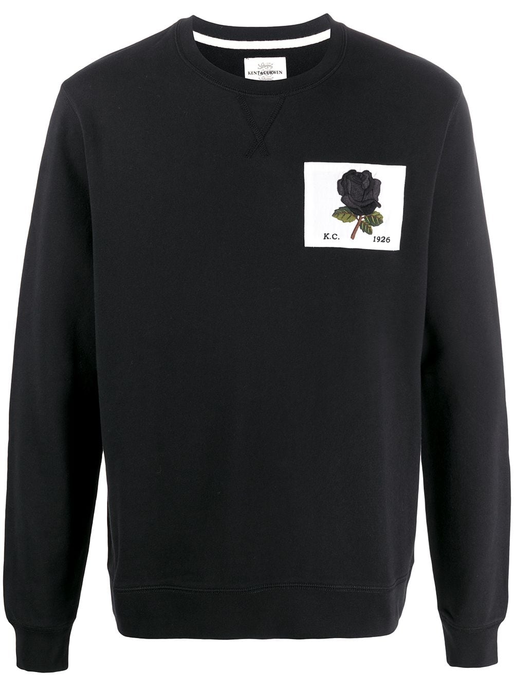 Kent & Curwen Rose Patch Sweatshirt In Black