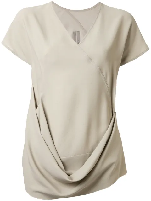 Rick Owens short sleeve draped blouse