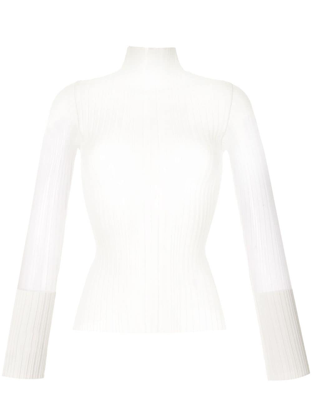 DION LEE PLEATED SHEER BLOUSE