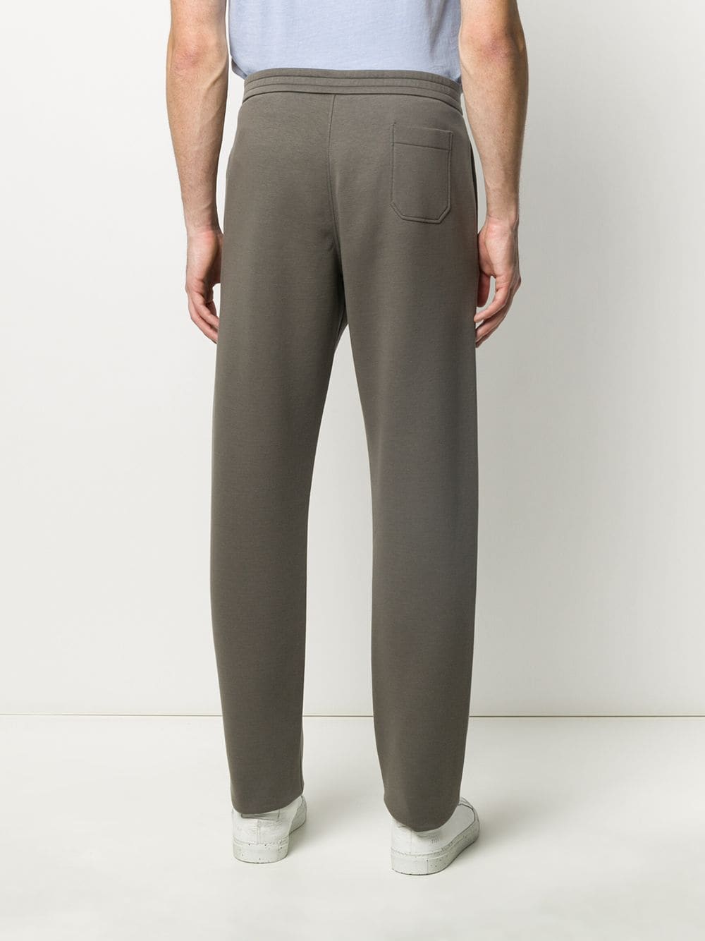 Shop Giorgio Armani High-waisted Straight Leg Trousers In Grey