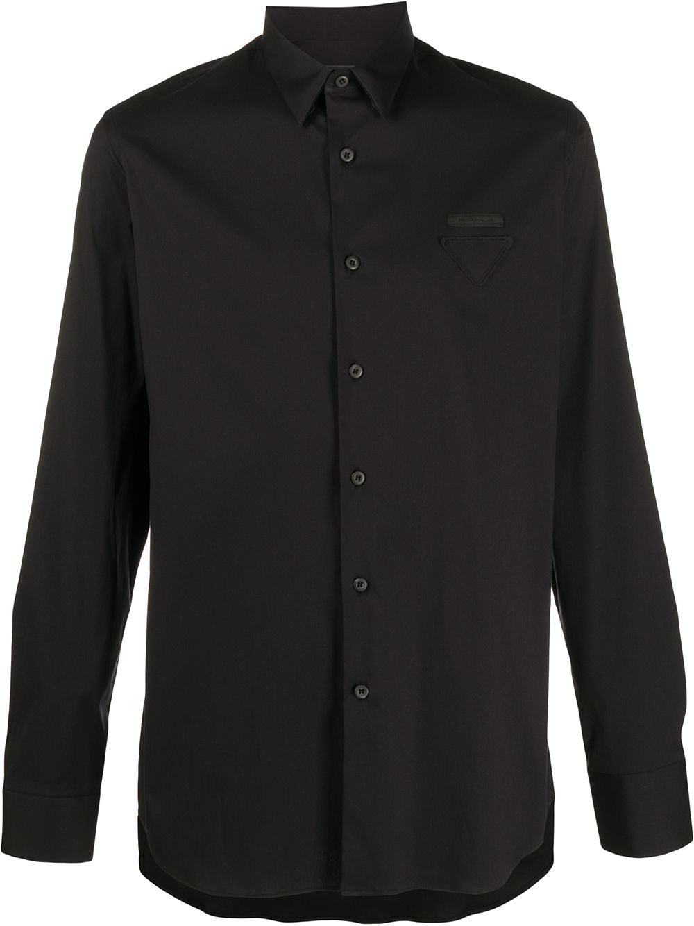 Prada Double Logo Patch Shirt In F0002 Nero