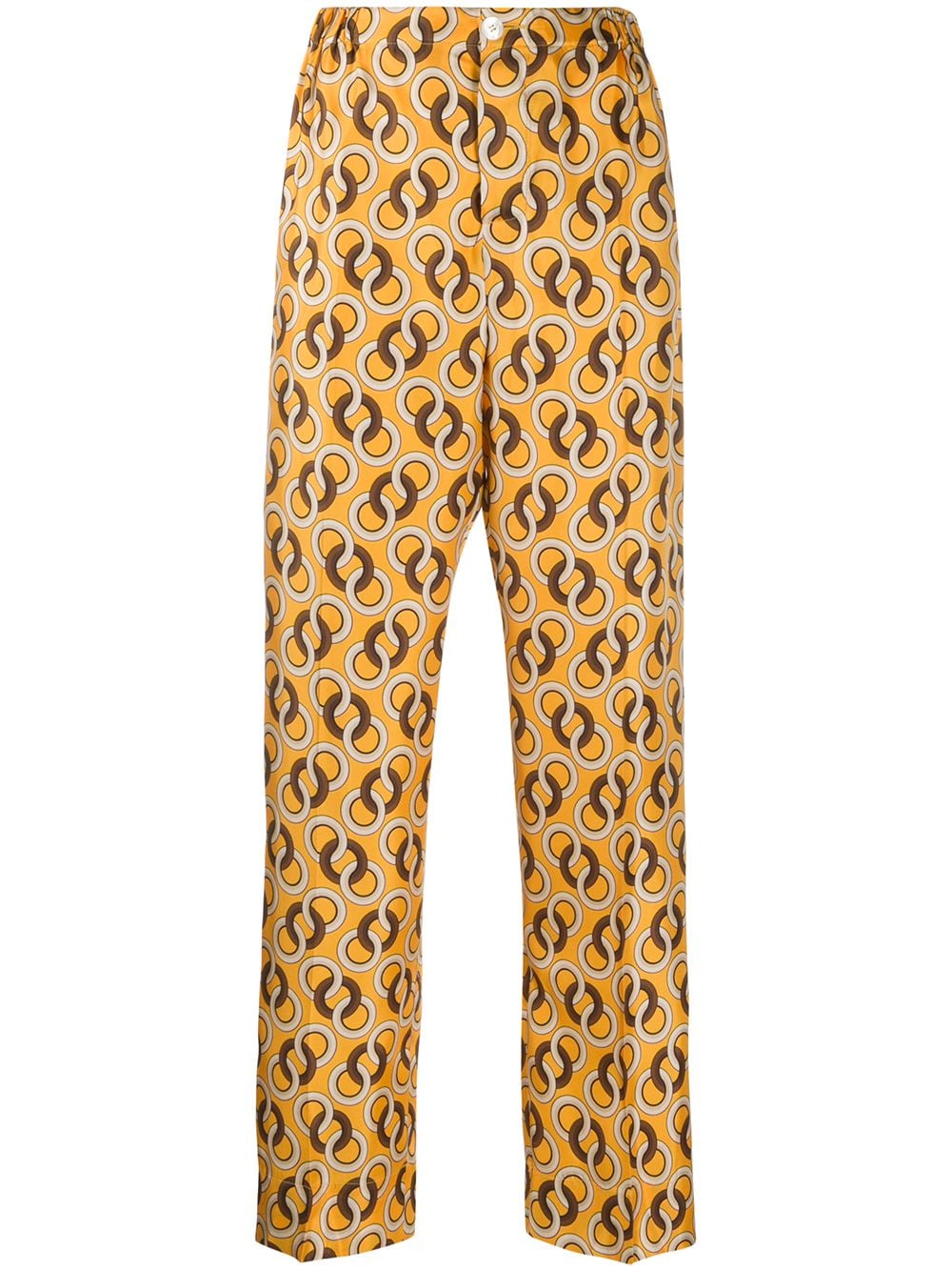 F.r.s For Restless Sleepers Geometric Printed Trousers In Yellow