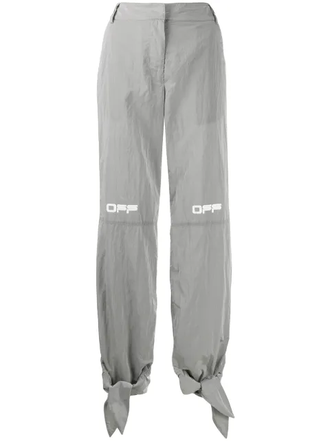 Off-White printed logo tie cuffs trousers