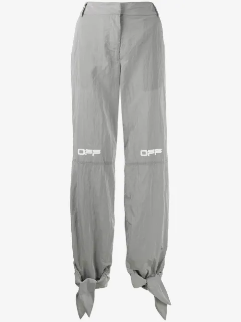 Off-White 로고 프린트 타이 커프스 팬츠
