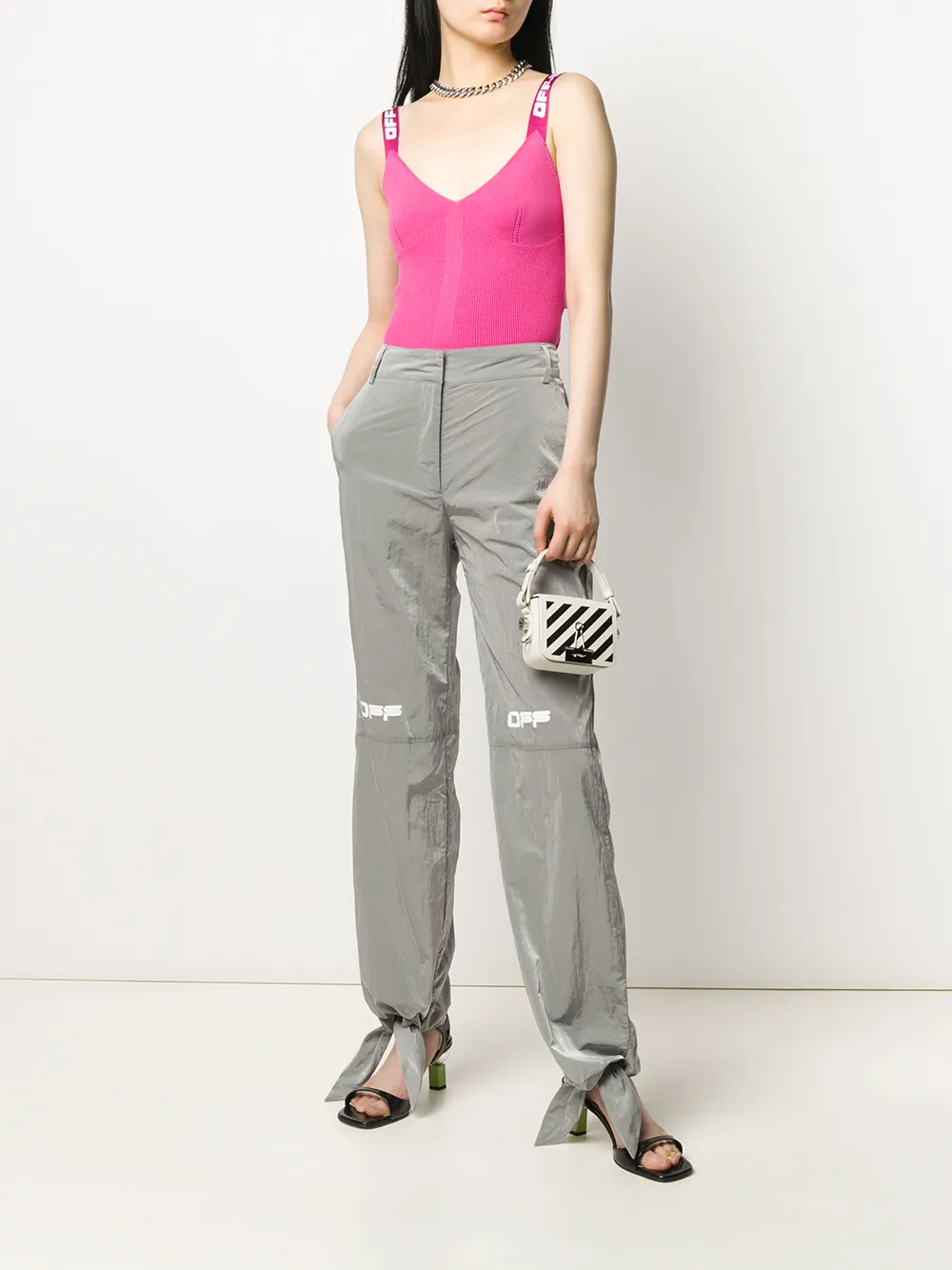 Off-White Broek met logoprint - Grijs