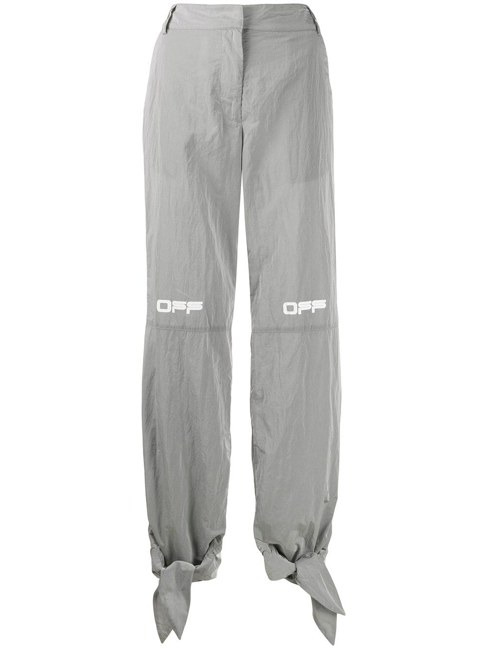 фото Off-white брюки с логотипом и завязками на манжетах