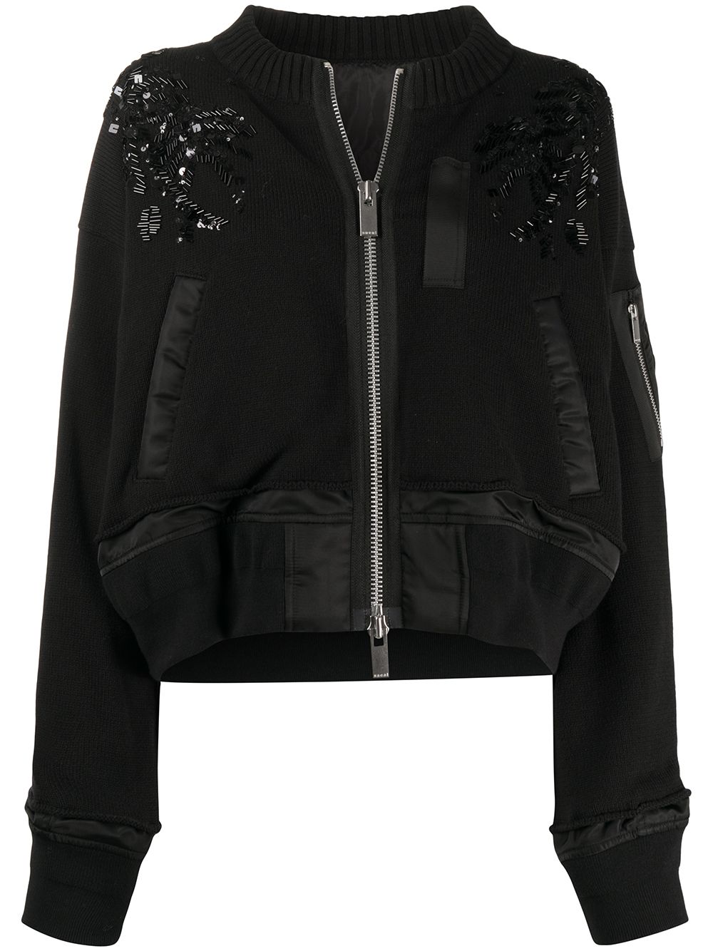 Sacai Cropped Bead In Black