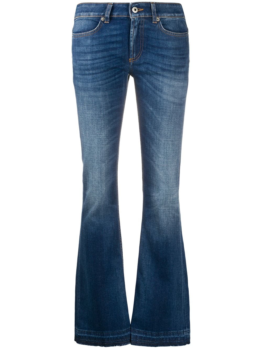 Dondup Low Rise Flared Jeans In Blue