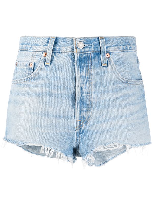 Shop Levi's distressed denim shorts with Express Delivery - FARFETCH
