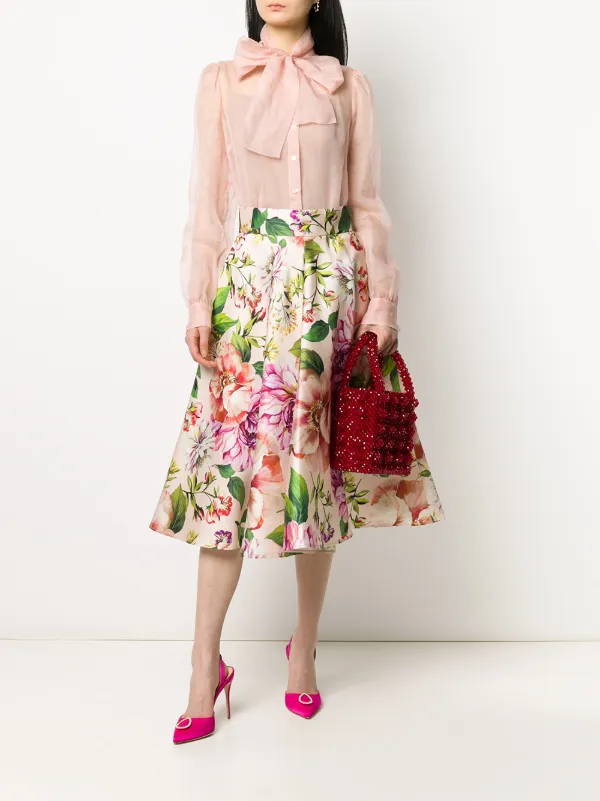 Dolce & Gabbana Flower Print Midi Skirt - Farfetch