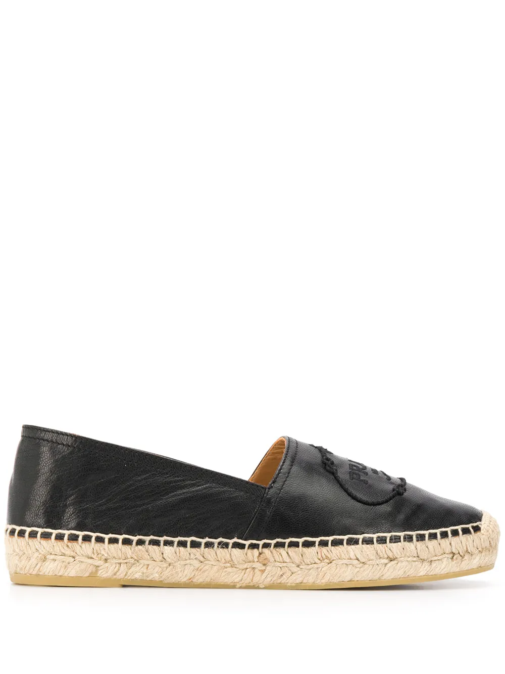 PRADA ESPADRILLES MIT LOGO-STICKEREI