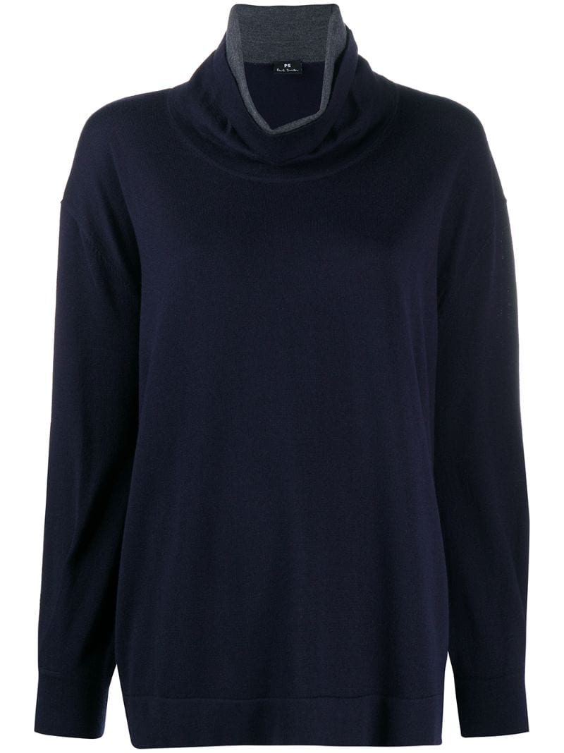 Ps By Paul Smith Roll Neck Jumper In Blue