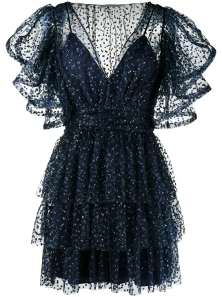 ruffle trim mini dress