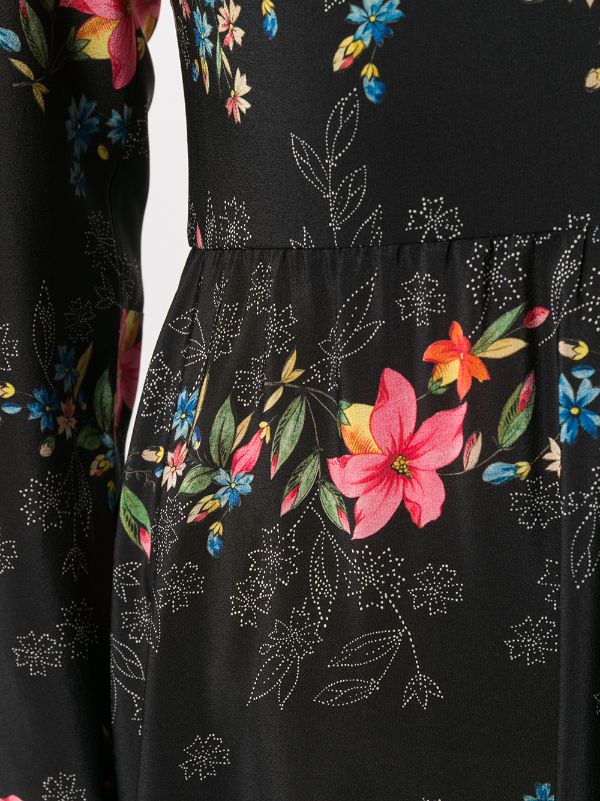 tilnærmelse pulsåre gentagelse RED Valentino Floral Flounces Print V-neck Dress - Farfetch