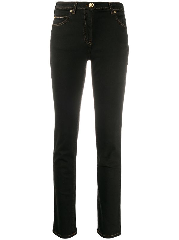 versace black skinny jeans