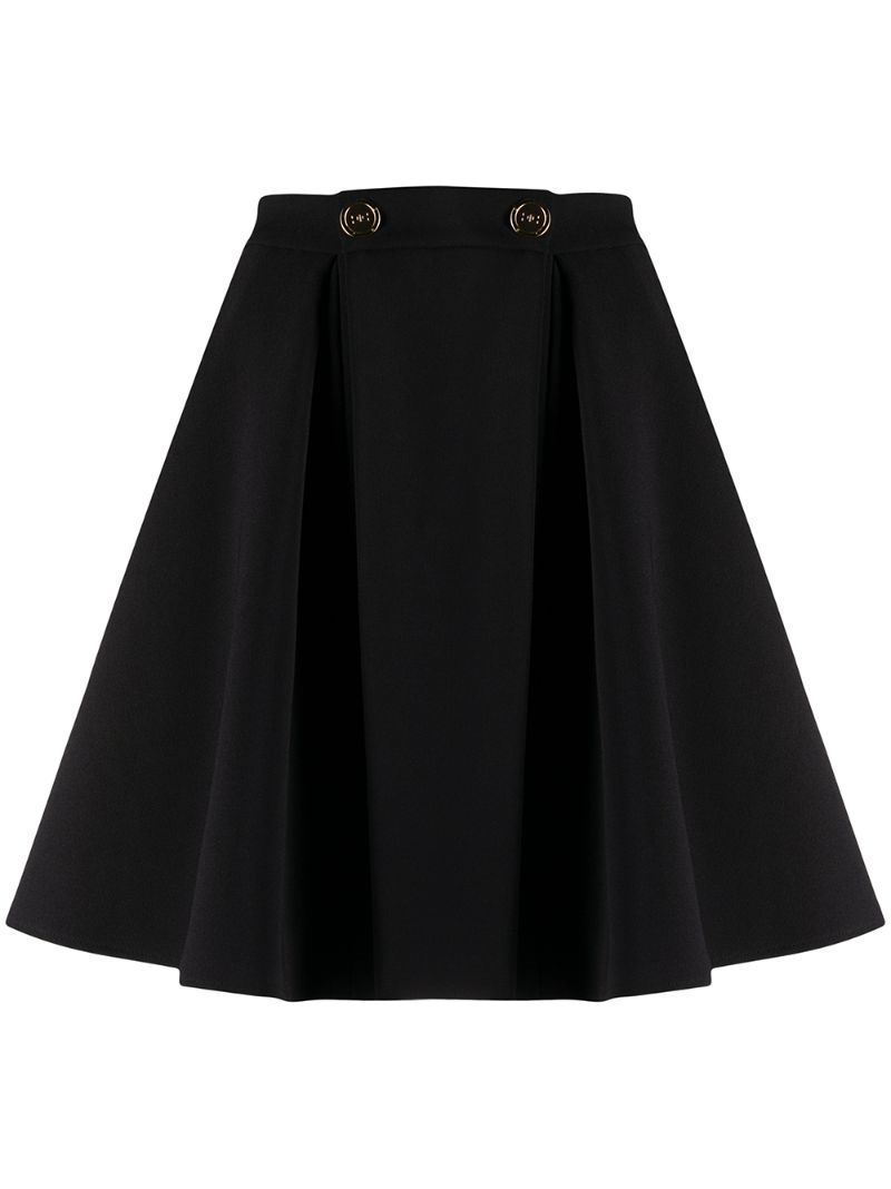 Elisabetta Franchi A-line Pleated Skirt In Black