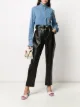 Image 2 of Philosophy Di Lorenzo Serafini sequin-logo ruffled denim shirt