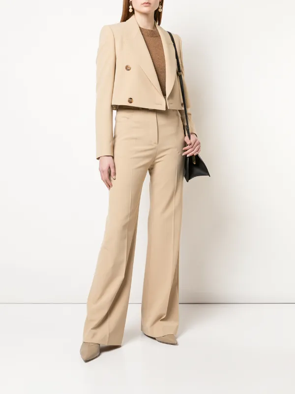 belted flared trousers