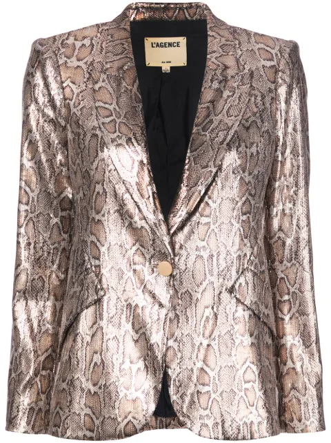 L'Agence blazer con motivo de leopardo y lentejuelas