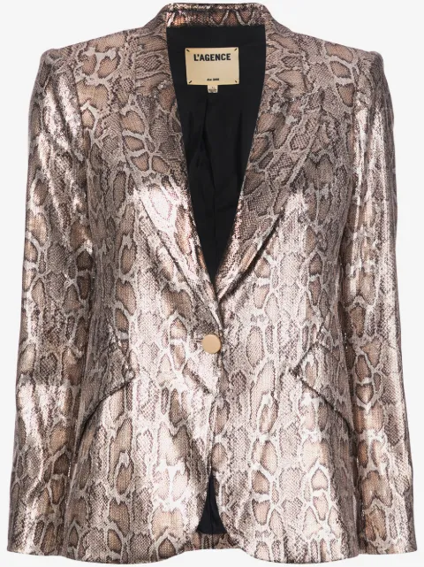 L'Agence sequin leopard print blazer