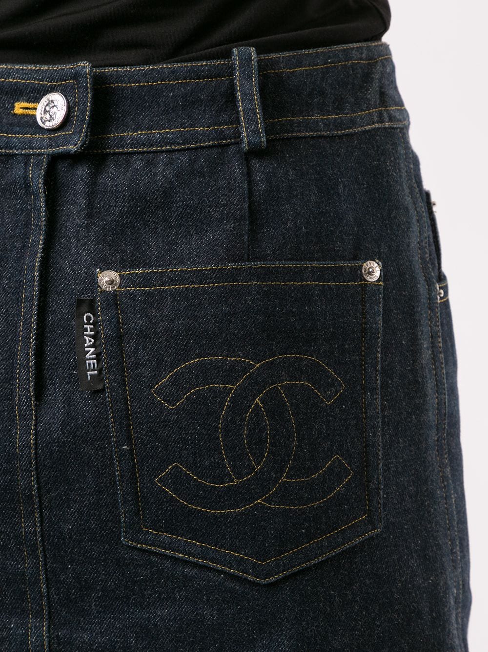 фото Chanel pre-owned джинсовая юбка 1996-го года прямого кроя