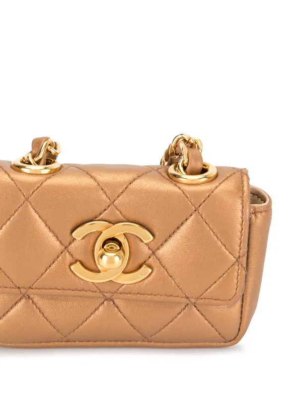 CHANEL Pre-Owned 1992 Mini Diamond Quilted Tote | Brown | FARFETCH CA