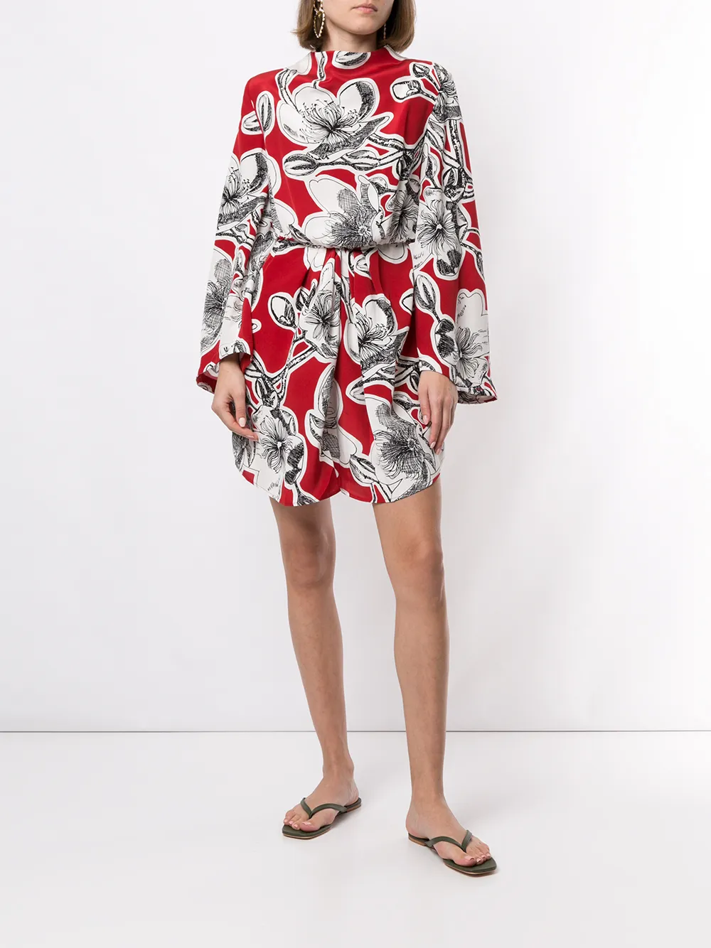 Stine Goya Jurk met bloemenprint - Rood