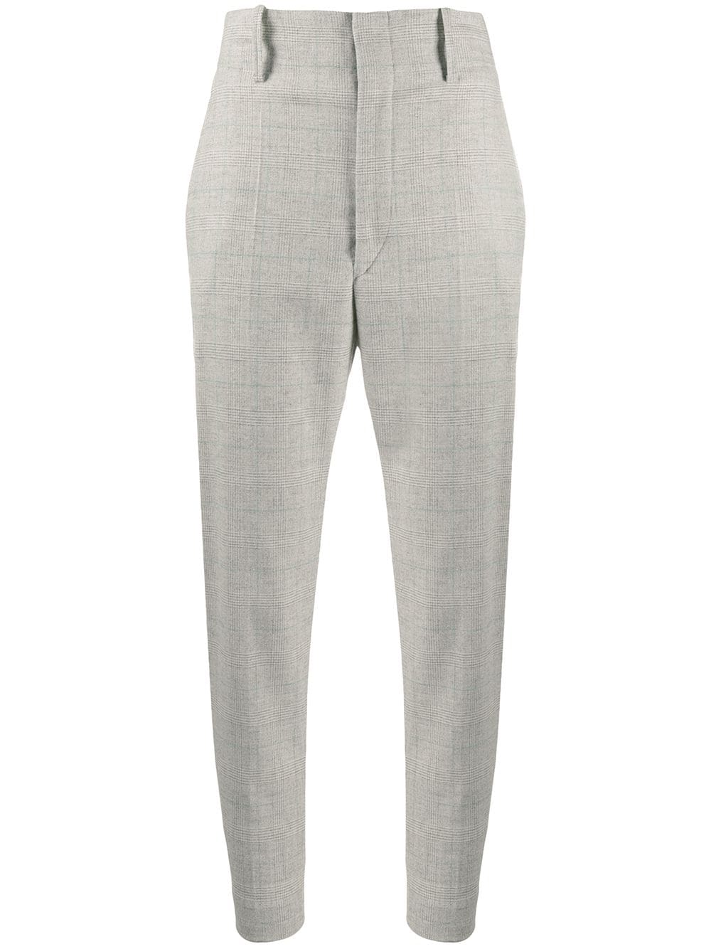 Shop Isabel Marant Étoile Checkered Tailored Trousers In Grey