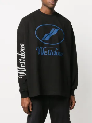We11done Oversized Logo Sweatshirt | Black | FARFETCH