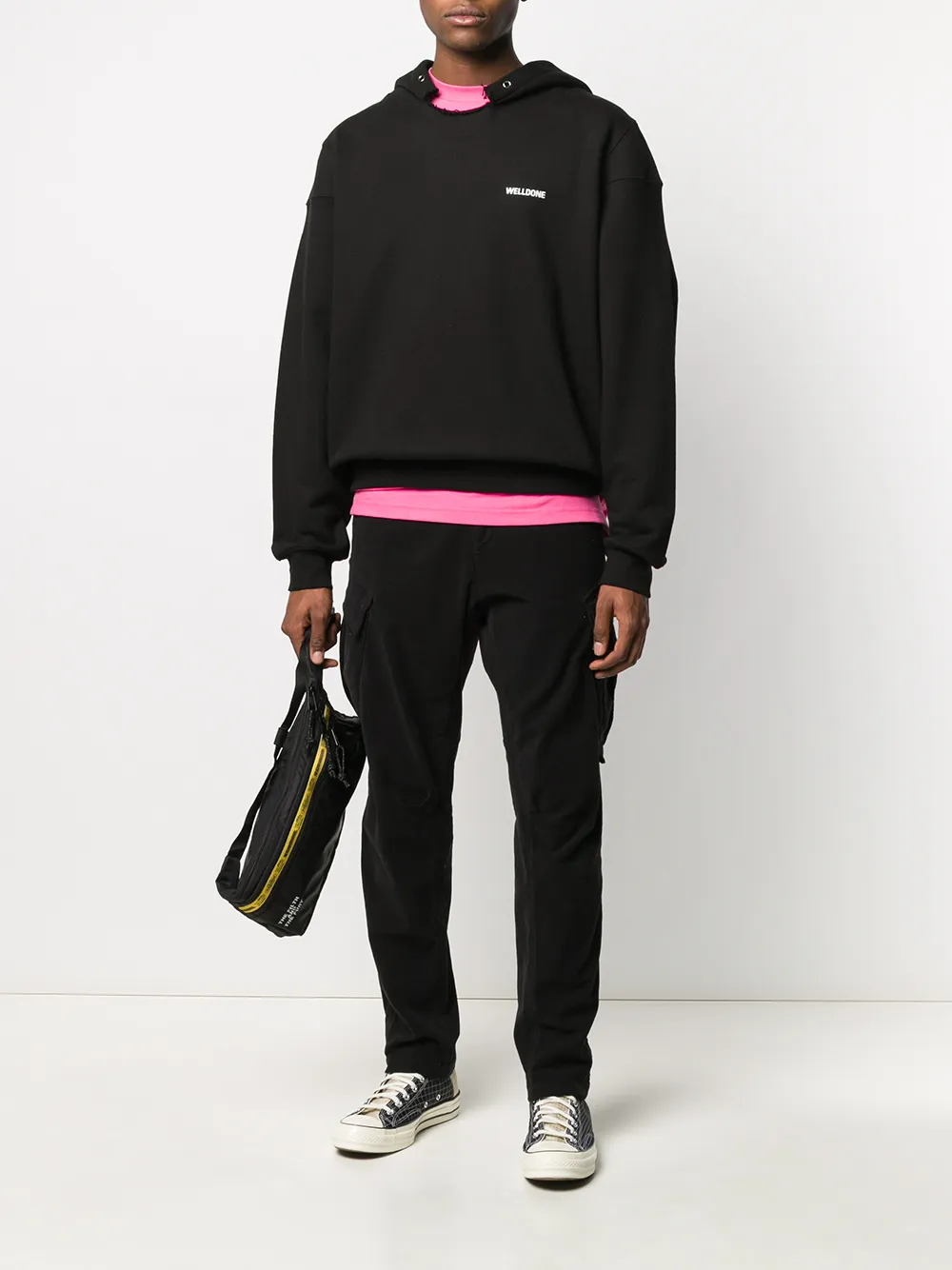 We11done Name Tag Logo Hoodie FARFETCH