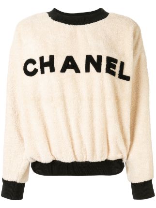 CHANEL Pre-Owned Textured Logo Jumper - Farfetch