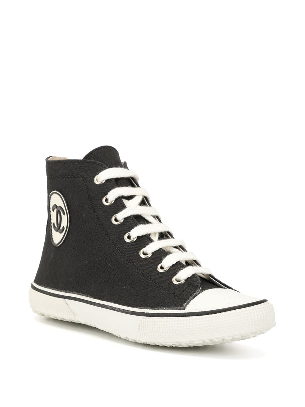 CHANEL Pre-Owned CC Patch high-top Sneakers - Farfetch