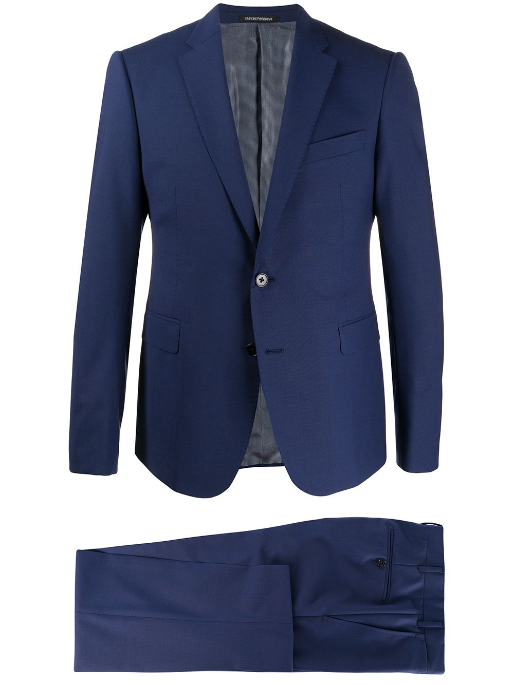 Emporio Armani Fitted Two Piece Suit In Blue