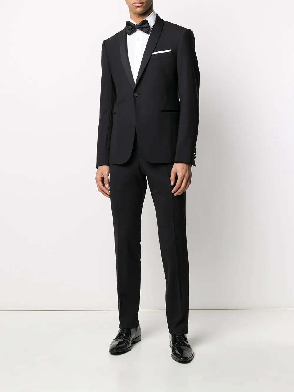  Emporio Armani Fitted Tuxedo Suit - Black 