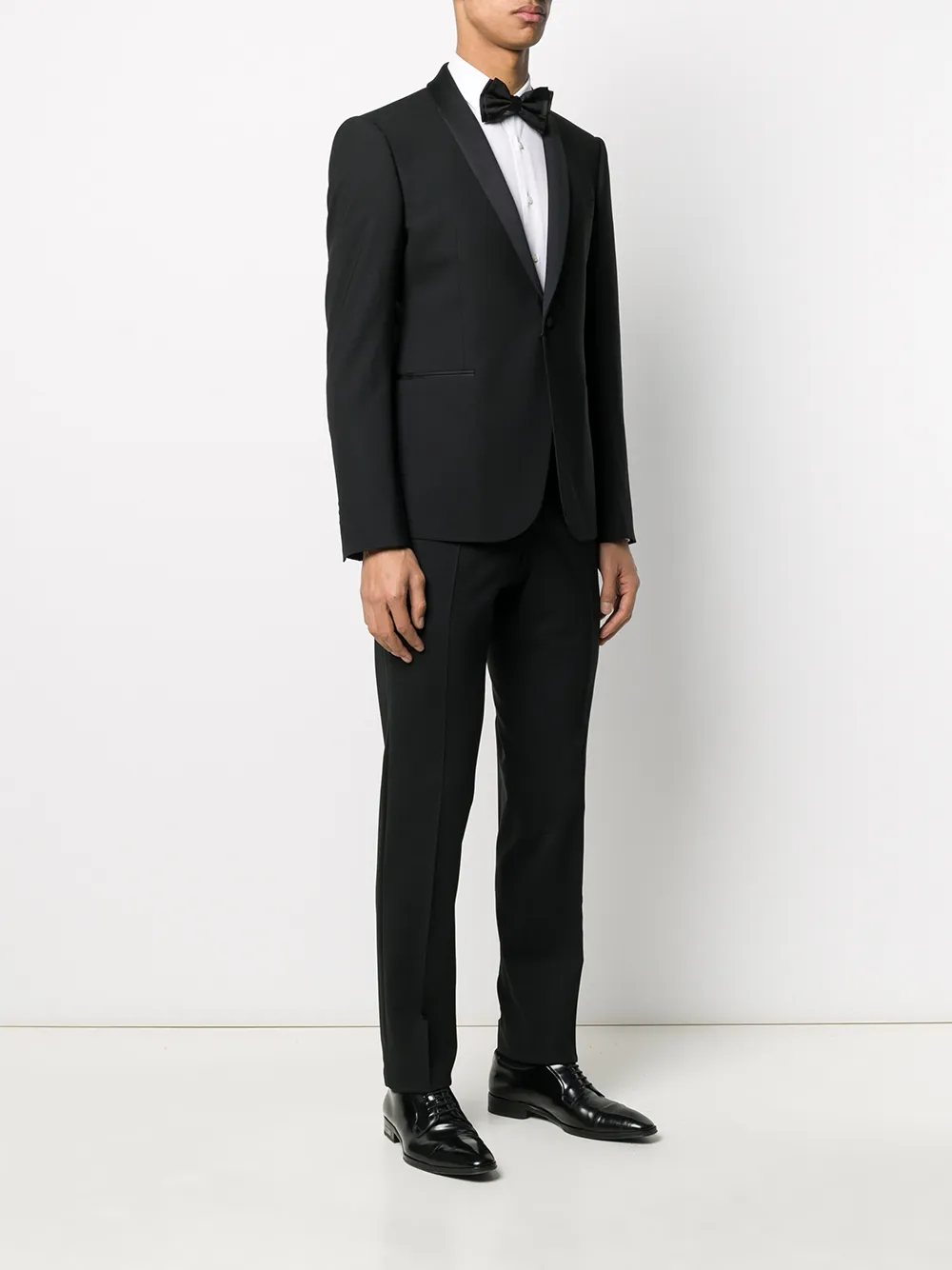  Emporio Armani Fitted Tuxedo Suit - Black 