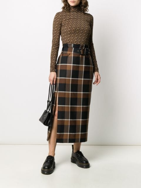 Shop brown Burberry TB monogram turtleneck top with Express Delivery ...