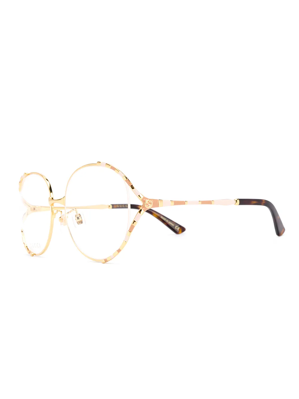 Gucci Eyewear Bril met rond montuur Goud