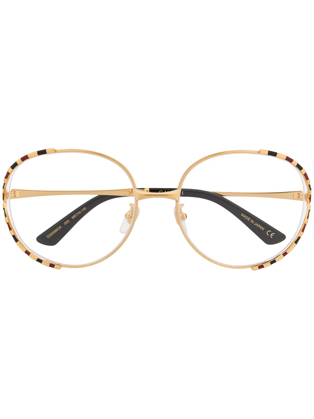 Gucci Round Frame Glasses In Gold