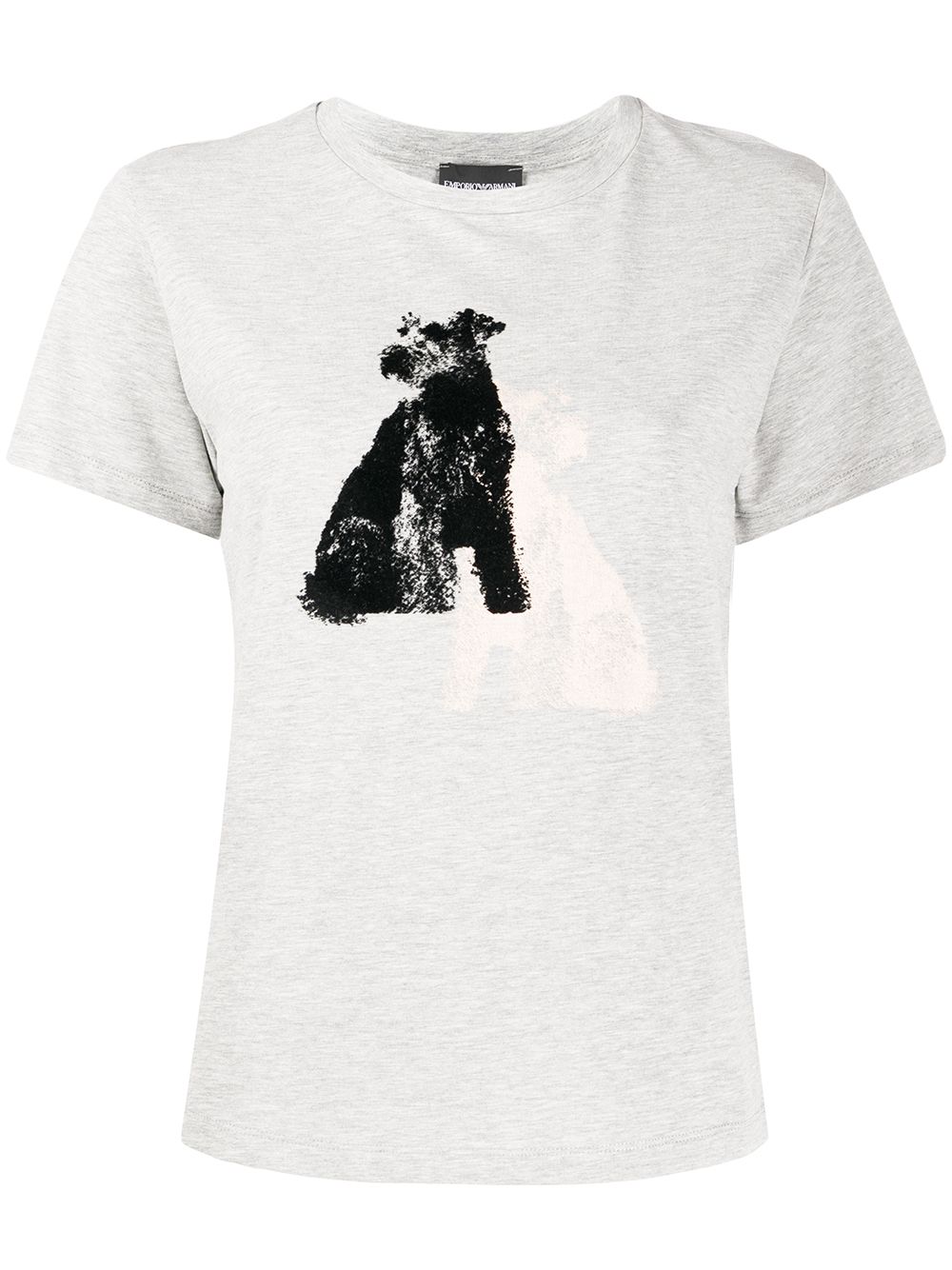 Shop Emporio Armani Dog Print T-shirt In Grey