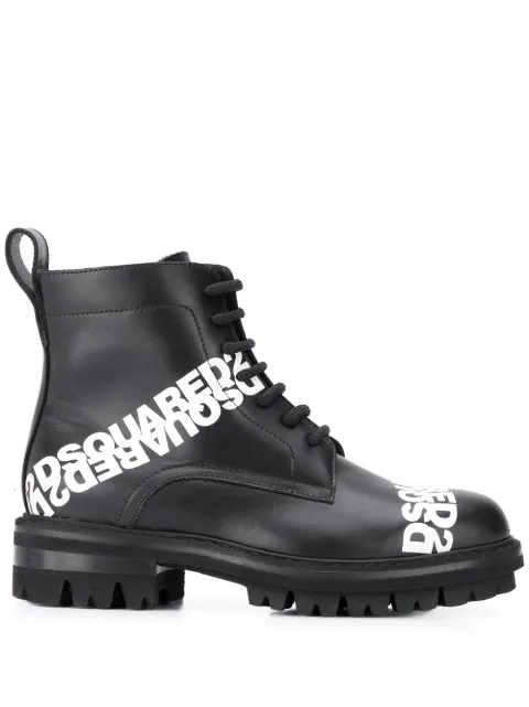 DSQUARED2 botas con agujetas y logo