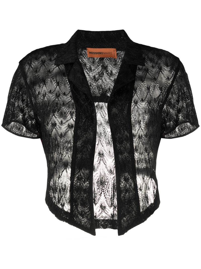 Missoni Knitted Open-front Shirt In Black