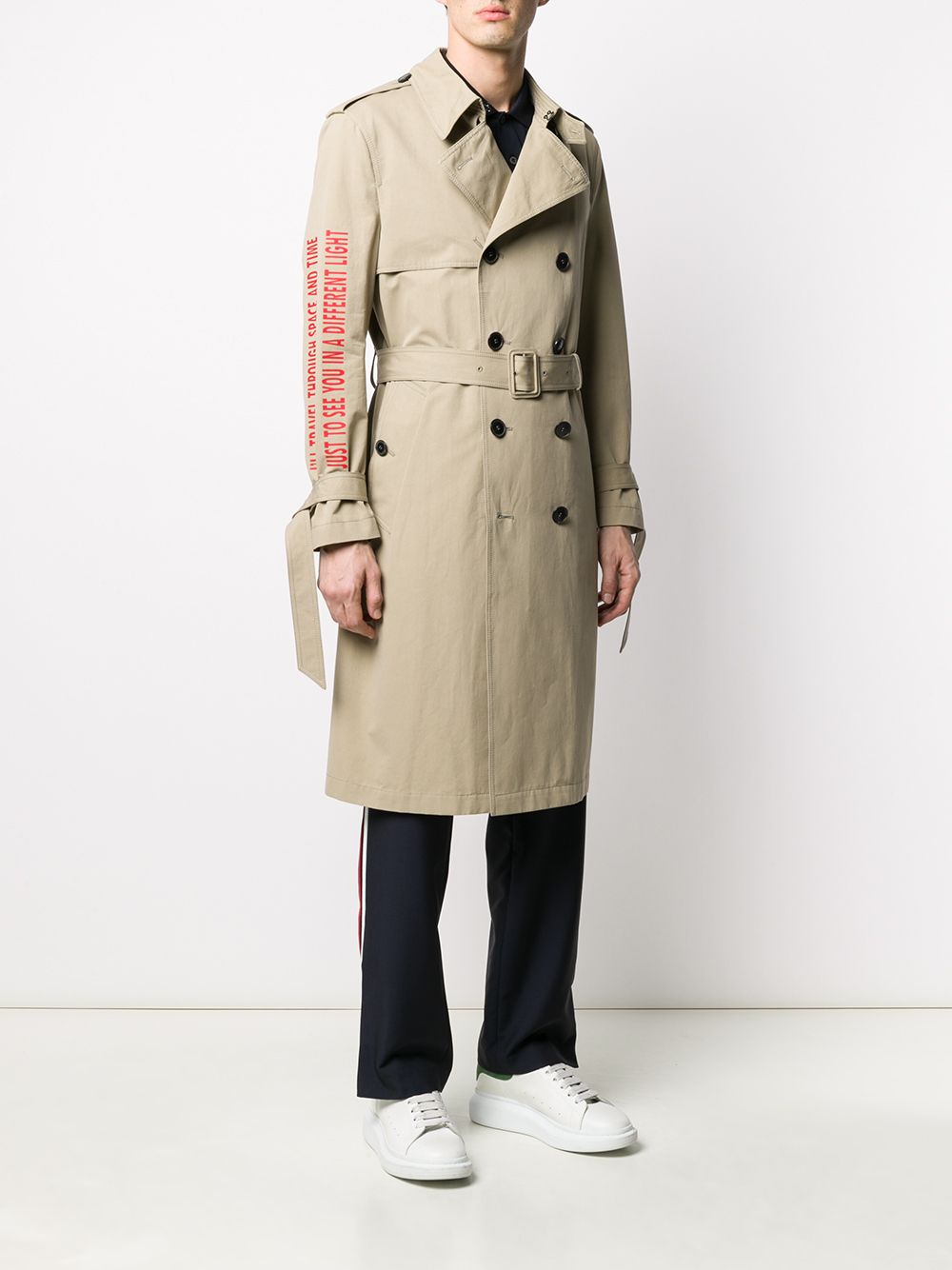 Shop Valentino printed trench coat with Express Delivery - FARFETCH