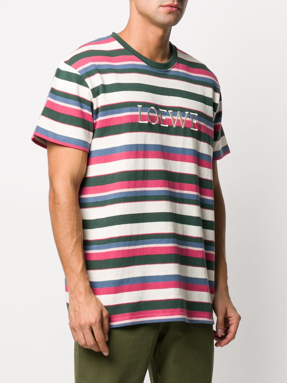 фото Loewe embroidered striped t-shirt